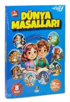 1. Sınıflara Dünya Masalları Seti (8 Kitap) Kelime Anahtarı Çıkartmalı Renkli Resimli - 1