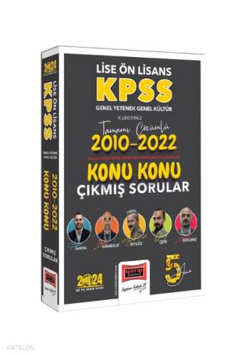 2024 KPSS Lise Ön Lisans Genel Yetenek Genel Kültür 2010-2022 Tamamı Çözümlü Konu Konu Çıkmış Sorular - 1