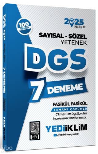 2025 DGS Sayısal-Sözel Yetenek 7 Fasikül Deneme - 1