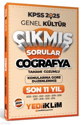 2025 KPSS Genel Kültür Lisans Coğrafya Konularına Göre Tamamı Çözümlü Son 11 Yıl Çıkmış Sorular - 1