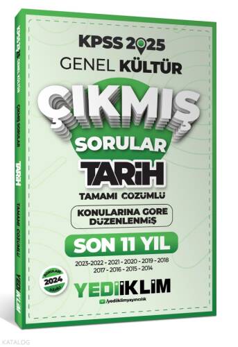 2025 KPSS Genel Kültür Lisans Tarih Konularına Göre Tamamı Çözümlü Son 11 Yıl Çıkmış Sorular - 1
