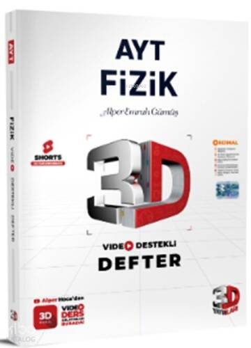 3D Yayınları AYT Fizik Video Destekli Defter - 1