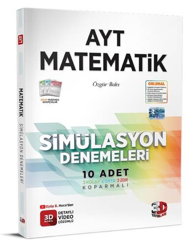 3D Yayınları AYT Matematik Simülasyon 10 lu Denemeleri - 1