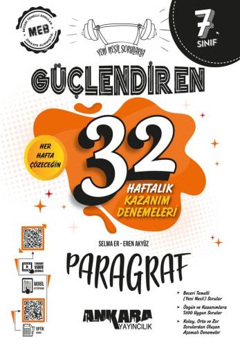 Ankara Yayıncılık 7. Sınıf Güçlendiren 32 Haftalık Paragraf Kazanım Denemeleri - 1