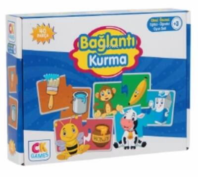 Bağlantı Kurma Okul Öncesi Oyun Seti +3 Yaş;Eğitici Öğretici 40 Parça Puzzle Oyun Seti - 1
