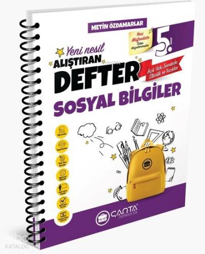 Çanta Yayınları 5.Sınıf Sosyal Bilgiler Okula Yardımcı Alıştıran Defter 2024-2025 - 1