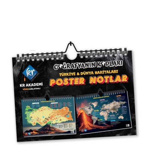 Kr Akademi Coğrafyanın Kodları Türkiye ve Dünya Duvar Haritaları Poster Notlar - 1