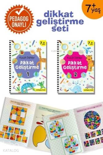 Küçük Dahiler Dikkat Geliştirme Seti (2 Kitap Takım) ;7 + Yaş (Pedagog Onaylı) - 1