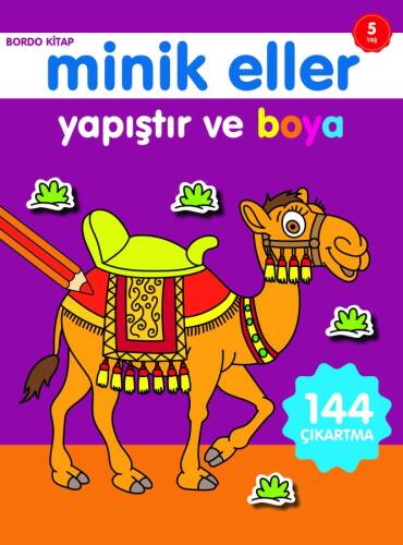 Minik Eller Yapıştır ve Boya;Bordo Kitap - 1