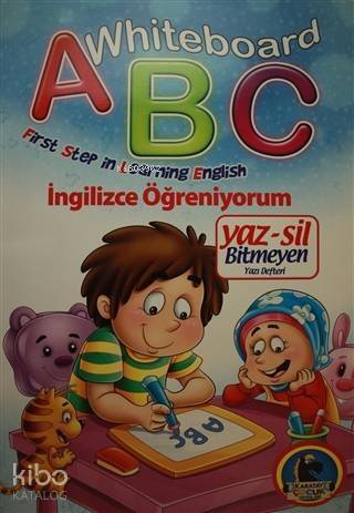 Whiteboard ABC First Step in Learning English / Yaz-Sil Bitmeyen Yazı Defteri; İngilizce Öğreniyorum - 1
