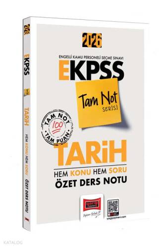Yargı Yayınları 2026 E-KPSS Tam Not Serisi Tarih Hem Konu Hem Soru Özet Ders Notu - 1