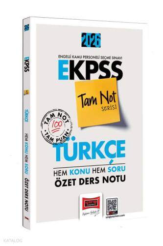 Yargı Yayınları 2026 E-KPSS Tam Not Serisi Türkçe Hem Konu Hem Soru Özet Ders Notu - 1