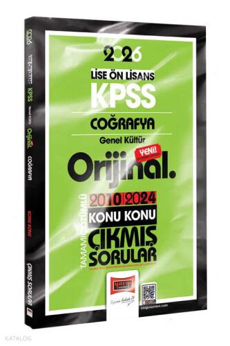 Yargı Yayınları 2026 KPSS Lise-Önlisans Coğrafya Orijinal 2010-2024 Konu Konu Çıkmış Sorular - 1