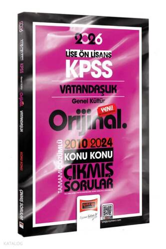 Yargı Yayınları 2026 KPSS Lise-Önlisans Vatandaşlık Orijinal 2010-2024 Konu Konu Çıkmış Sorular - 1