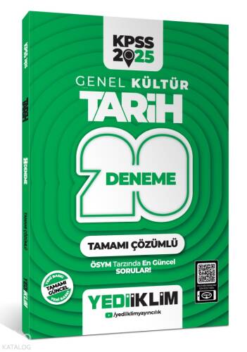 Yediiklim Yayıncılık 2025 KPSS Genel Kültür Tarih Tamamı Çözümlü 20 Deneme - 1