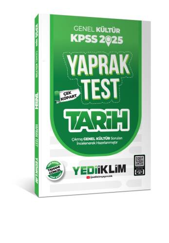 Yediiklim Yayınları 2025 KPSS Genel Kültür Tarih Çek Kopart Yaprak Test - 1