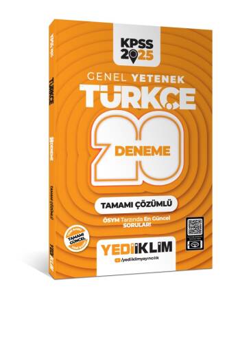Yediiklim Yayınları 2025 KPSS Genel Yetenek Türkçe Tamamı Çözümlü 20 Deneme - 1