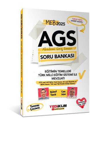 Yediiklim Yayınları 2025 MEB AGS Eğitimin Temelleri - Türk Milli Eğitimi Sistemi ile Mevzuatı Tamamı Çözümlü Soru Bankası - 1