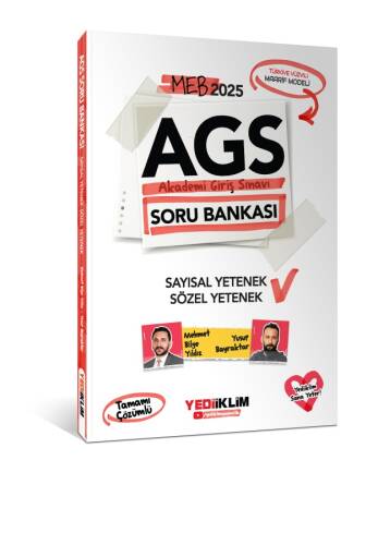 Yediiklim Yayınları 2025 MEB AGS Sayısal Yetenek - Sözel Yetenek Tamamı Çözümlü Soru Bankası - 1