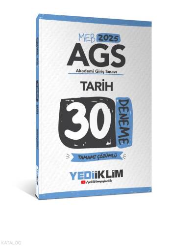 Yediiklim Yayınları 2025 MEB AGS Tarih Tamamı Çözümlü 30 Deneme - 1
