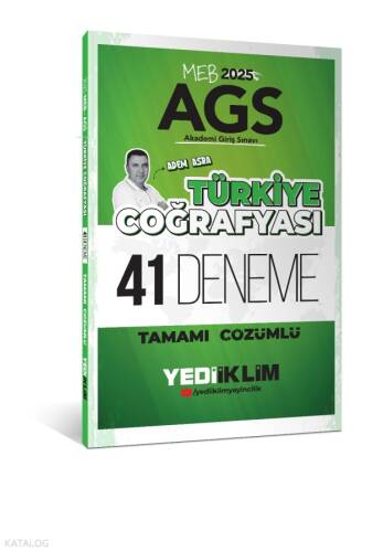 Yediiklim Yayınları 2025 MEB AGS Türkiye Coğrafyası Tamamı Çözümlü 41 Deneme - 1