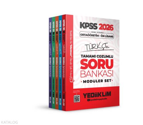 Yediiklim Yayınları 2026 KPSS Ortaöğretim Ön Lisans Genel Yetenek Genel Kültür Tamamı Çözümlü Soru Bankası Modüler Set - 1