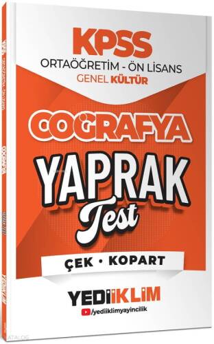 Yedi̇i̇kli̇m Yayınları 2026 Kpss Ortaöğreti̇m-Önli̇sans Coğrafya Çek Kopart Yaprak Test - 1