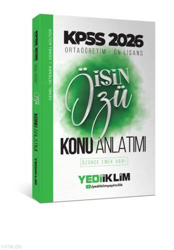 Yediiklim Yayınları 2026 Kpss Ortaöğretim-Önlisans İŞİN ÖZÜ Tek Kitap Tamamı Renkli Konu Anlatımı - 1