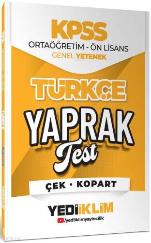 Yedi̇i̇kli̇m Yayınları 2026 Kpss Ortaöğreti̇m-Önli̇sans Türkçe Çek Kopart Yaprak Test - 1