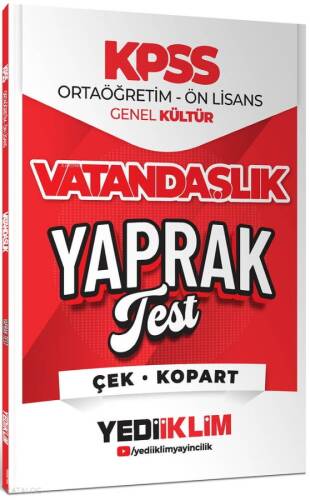 Yedi̇i̇kli̇m Yayınları 2026 Kpss Ortaöğreti̇m-Önli̇sans Vatandaşlik Çek Kopart Yaprak Test - 1