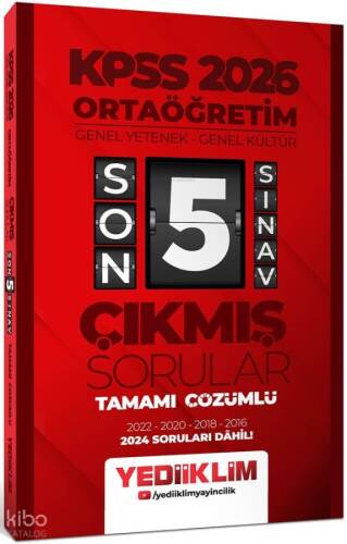 Yediiklim Yayınları 2026 Ortaöğretim Genel Yetenek - Genel Kültür Tamamı Çözümlü Son 5 Sınav Çıkmış Sorular (2024 Soruları Dahil) - 1