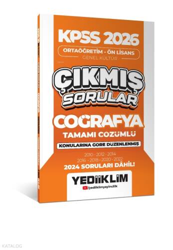 Yediiklim Yayınları KPSS 2026 Ortaöğretim-Önlisans Coğrafya Konularına Göre Çıkmış Sorular(2024 Soruları Dahil) - 1