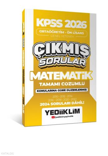 Yediiklim Yayınları KPSS 2026 Ortaöğretim-Önlisans Matematik Konularına Göre Çıkmış Sorular(2024 Soruları Dahil) - 1