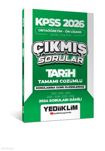 Yediiklim Yayınları KPSS 2026 Ortaöğretim-Önlisans Tarih Konularına Göre Çıkmış Sorular(2024 Soruları Dahil) - 1