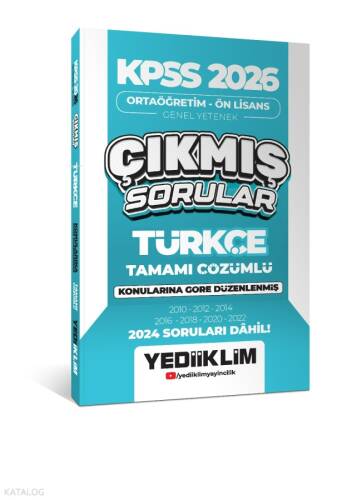 Yediiklim Yayınları KPSS 2026 Ortaöğretim-Önlisans Türkçe Konularına Göre Çıkmış Sorular(2024 Soruları Dahil) - 1