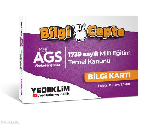 Yediiklim Yayınları MEB AGS Bilgi Cepte 1739 Sayılı Milli Eğitim Temel Kanunu Bilgi Kartı (Soru-Cevap) - 1