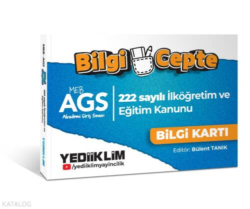 Yediiklim Yayınları MEB AGS Bilgi Cepte 222 Sayılı İlköğretim ve Eğitim Kanunu Bilgi Kartı (Soru-Cevap) - 1