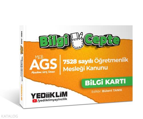 Yediiklim Yayınları MEB AGS Bilgi Cepte 7528 Sayılı Öğretmenlik Meslek Kanunu Bilgi Kartı (Soru-Cevap) - 1