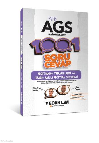 Yediiklim Yayınları MEB AGS Eğitimin Temelleri ve Türk Milli Eğitim Sistemi 1001 Soru Cevap - 1