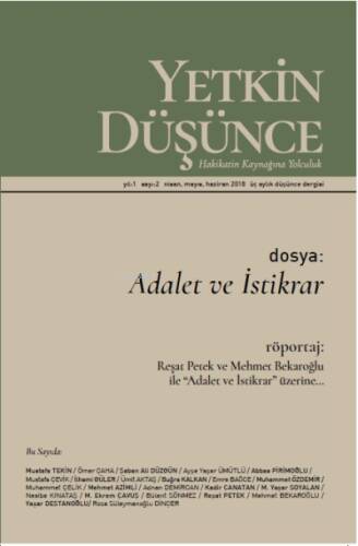 Yetkin Düşünce Sayı 2 - Adalet ve İstikrar - 1