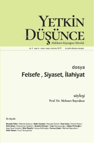Yetkin Düşünce Sayı 6 - Felsefe, Siyaset ve İlahiyat - 1