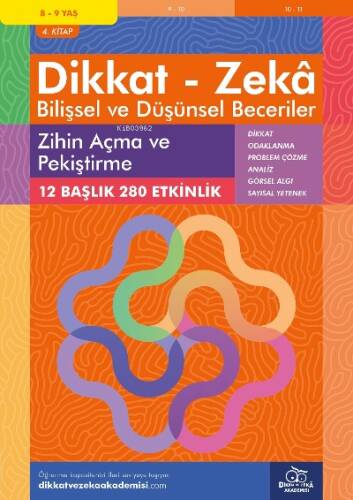 Zihin Açma ve Pekiştirme (8 - 9 Yaş 4.Kitap, 280 Etkinlik) / Dikkat – Zekâ & Bilişsel ve Düşünsel Beceriler - 1